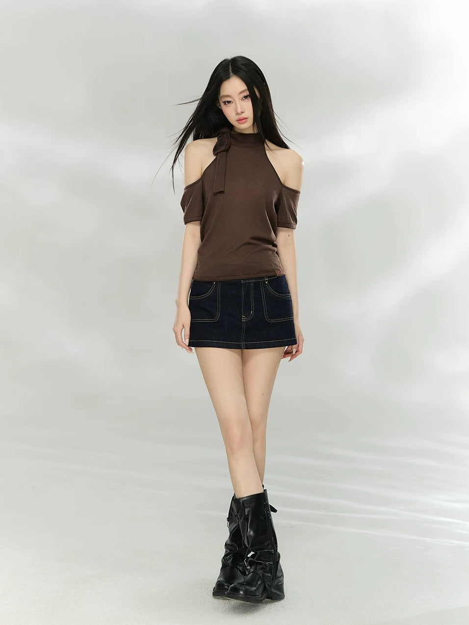 Cutout Halter Knit Top