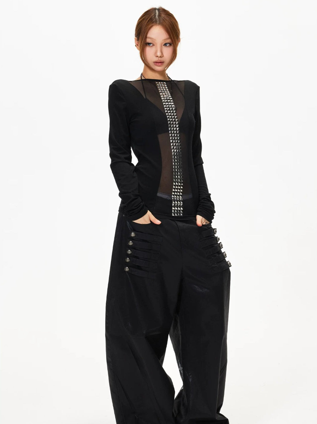 Rhinestone Mesh Tee