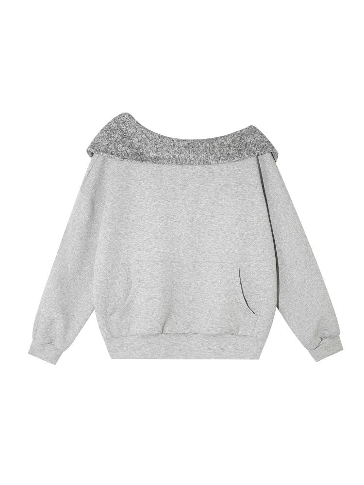 Off-Shoulder Sweatshirt Flared Pants Set