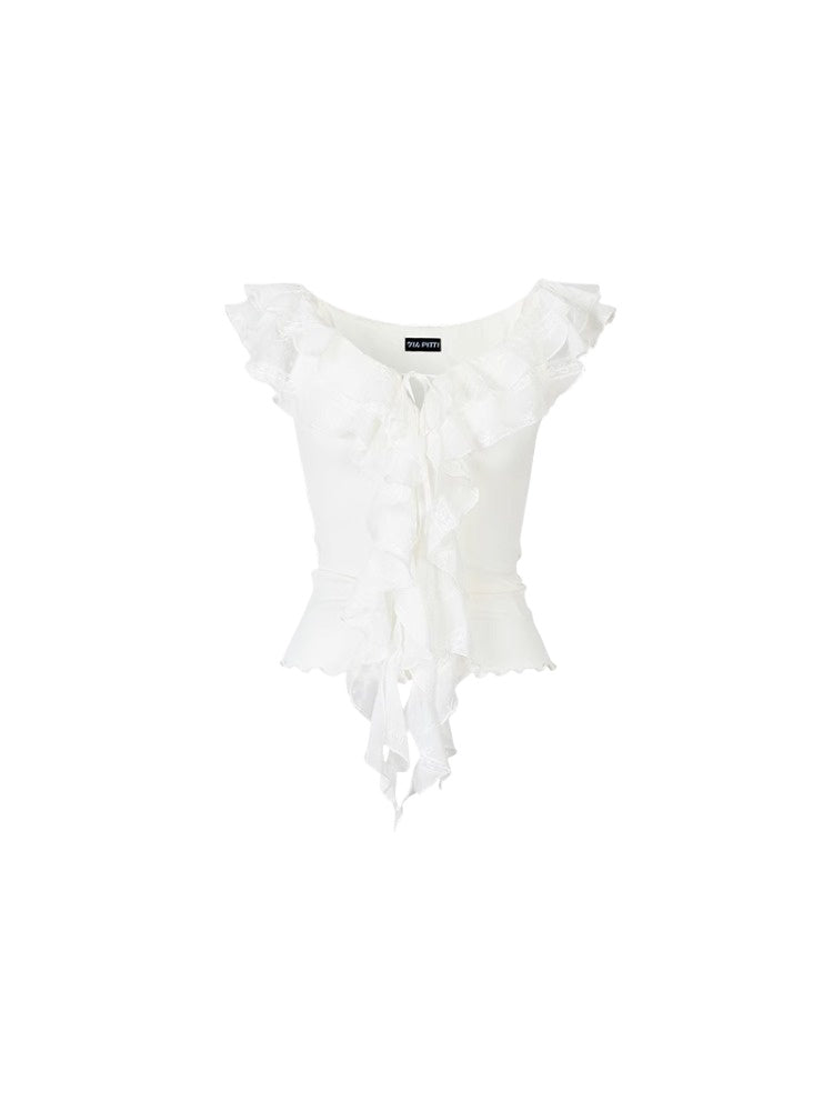 Multilayer Ruffled Ribbon T-shirt