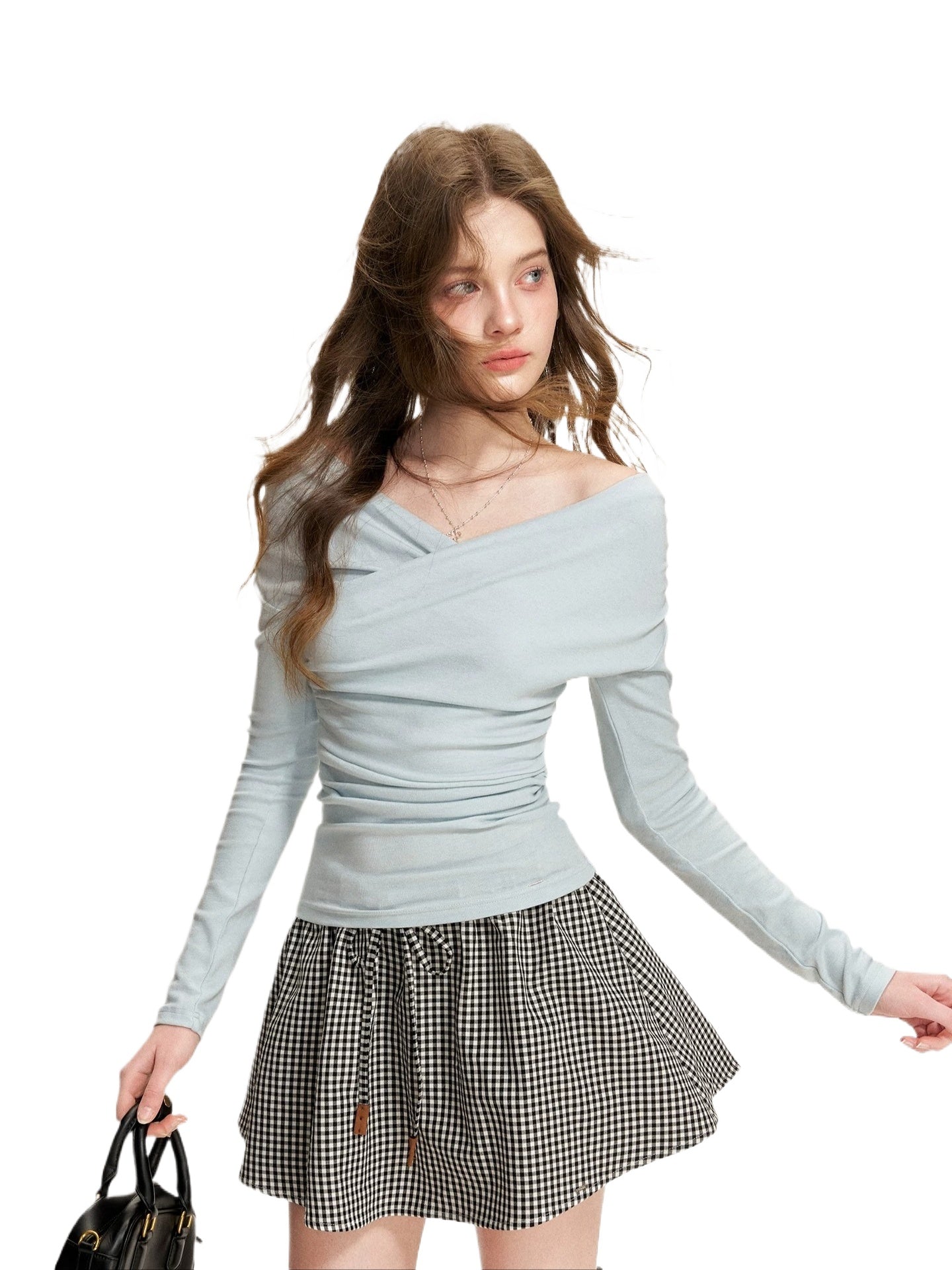 Cross-Neck Off-Shoulder Top