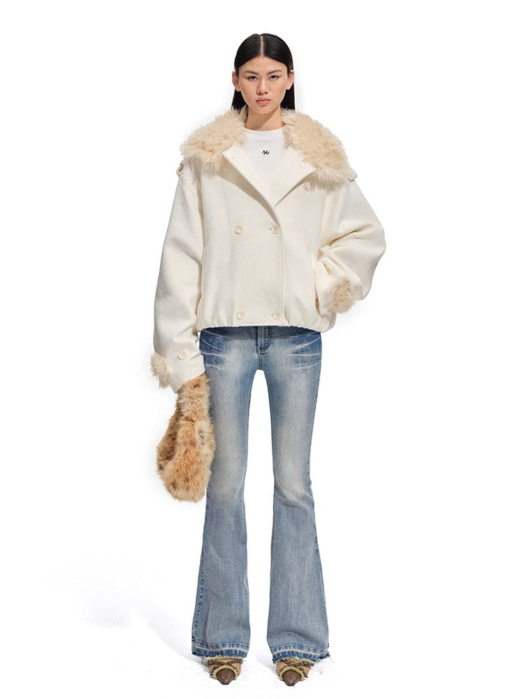 Polar Shearling Collar Wool Jacket