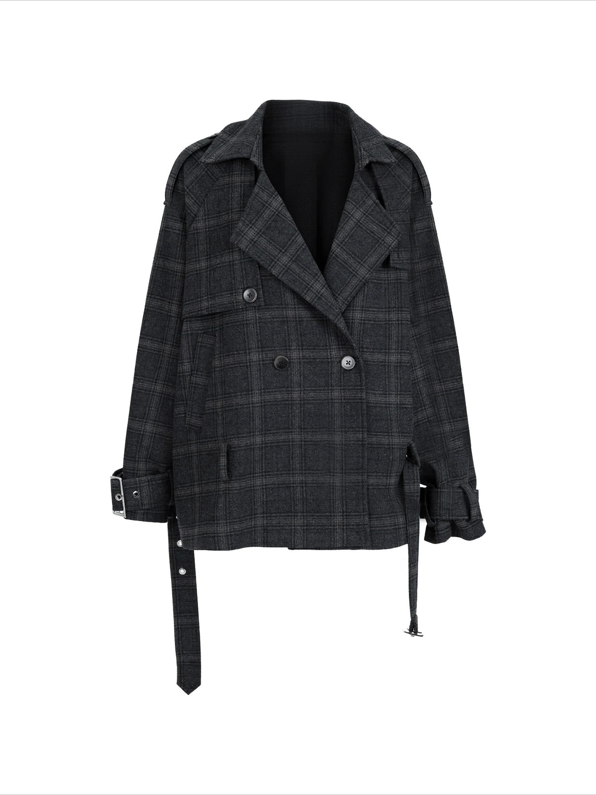 Vintage Plaid Wool Blend Jacket Set
