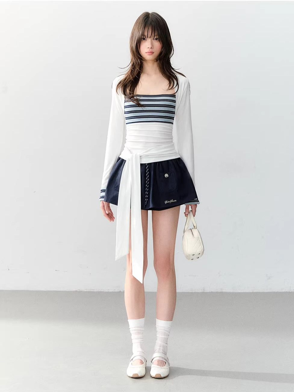 Contrast Trim Stripe Knit Top