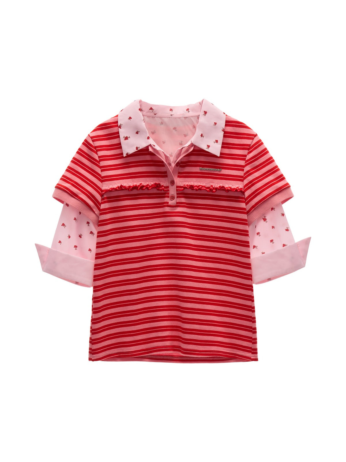 Striped Layered Collegiate Polo T-Shirt