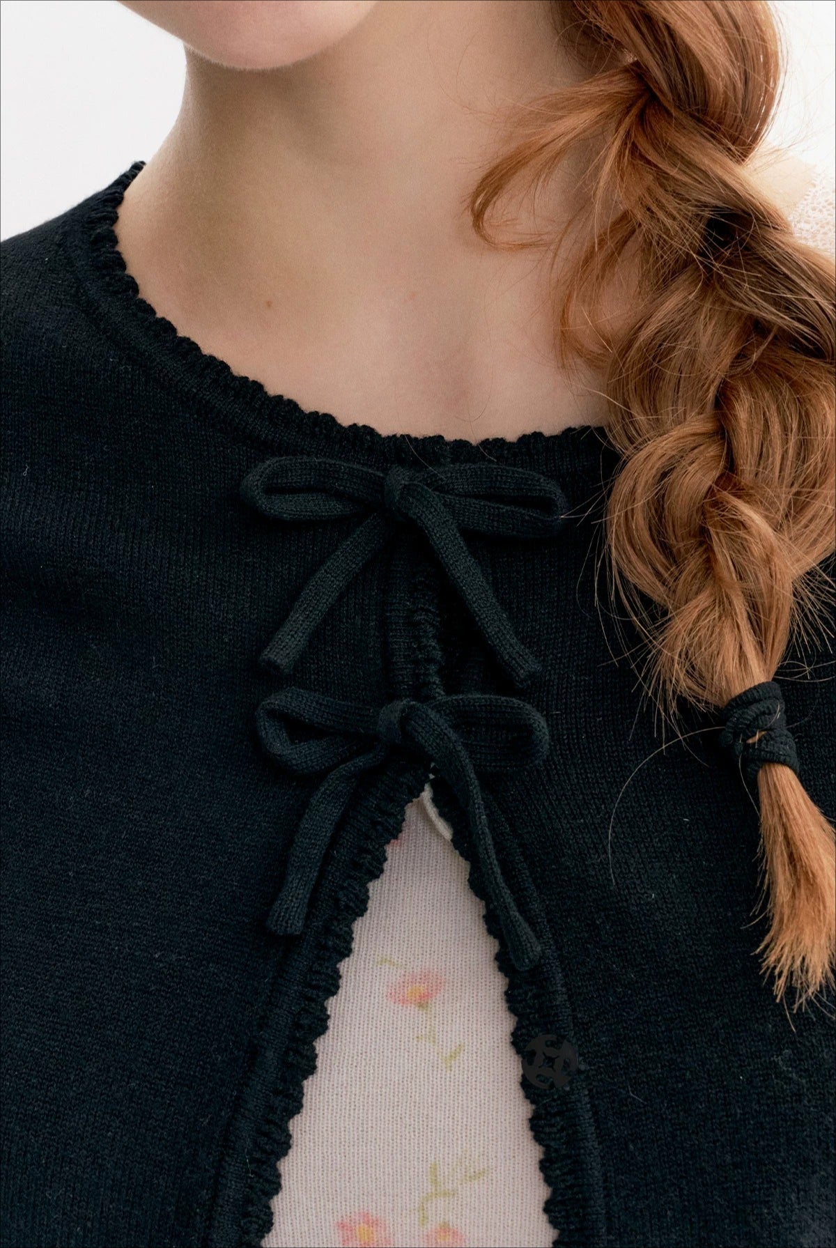 Black Double Bow Cardigan