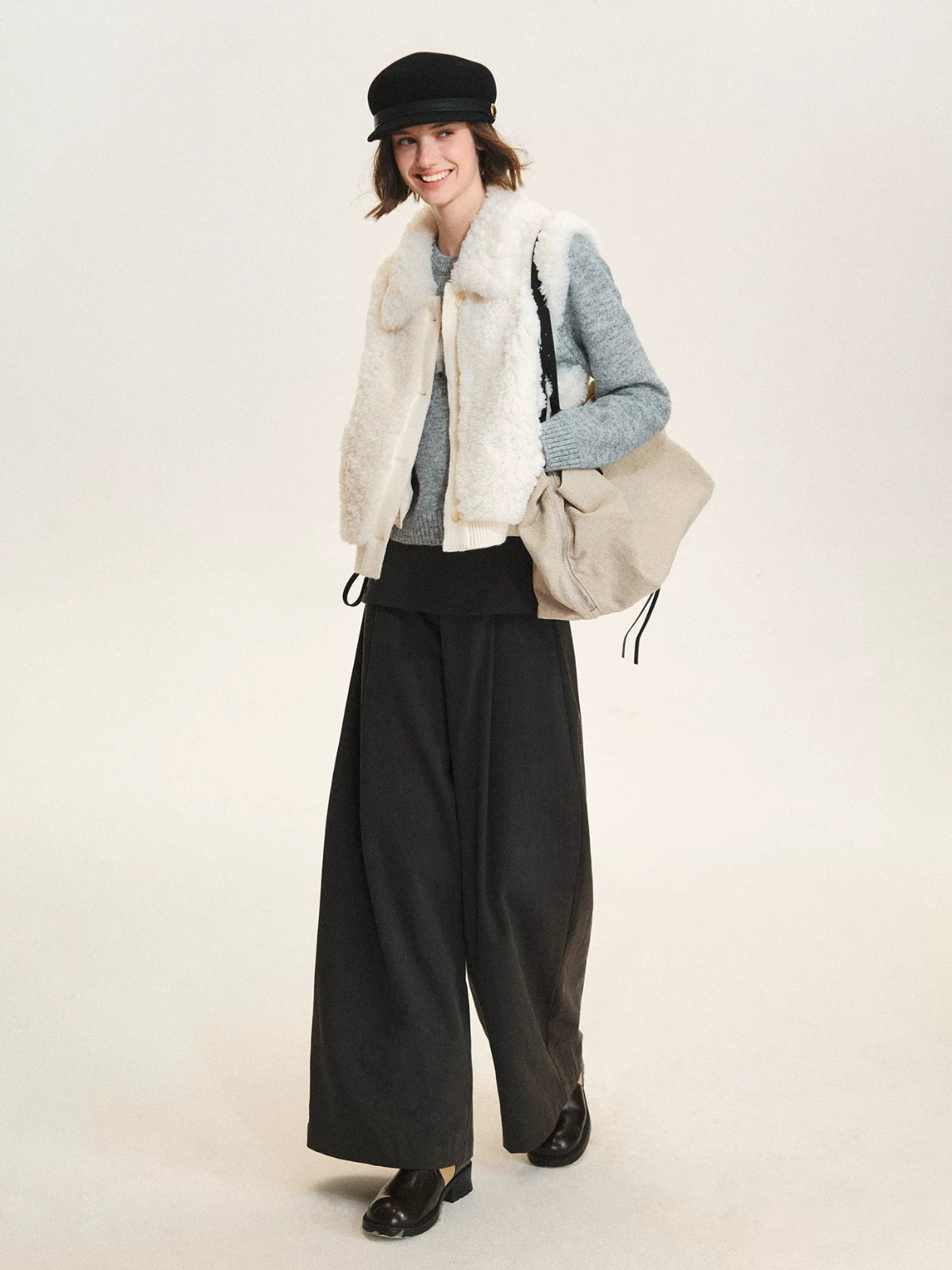 Layered Tie Waist Barrel Trousers