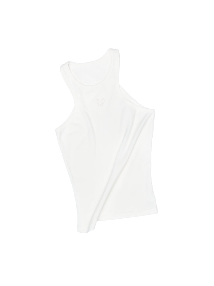 Basic Solid-Color Embroidered Slim-Fit Vest