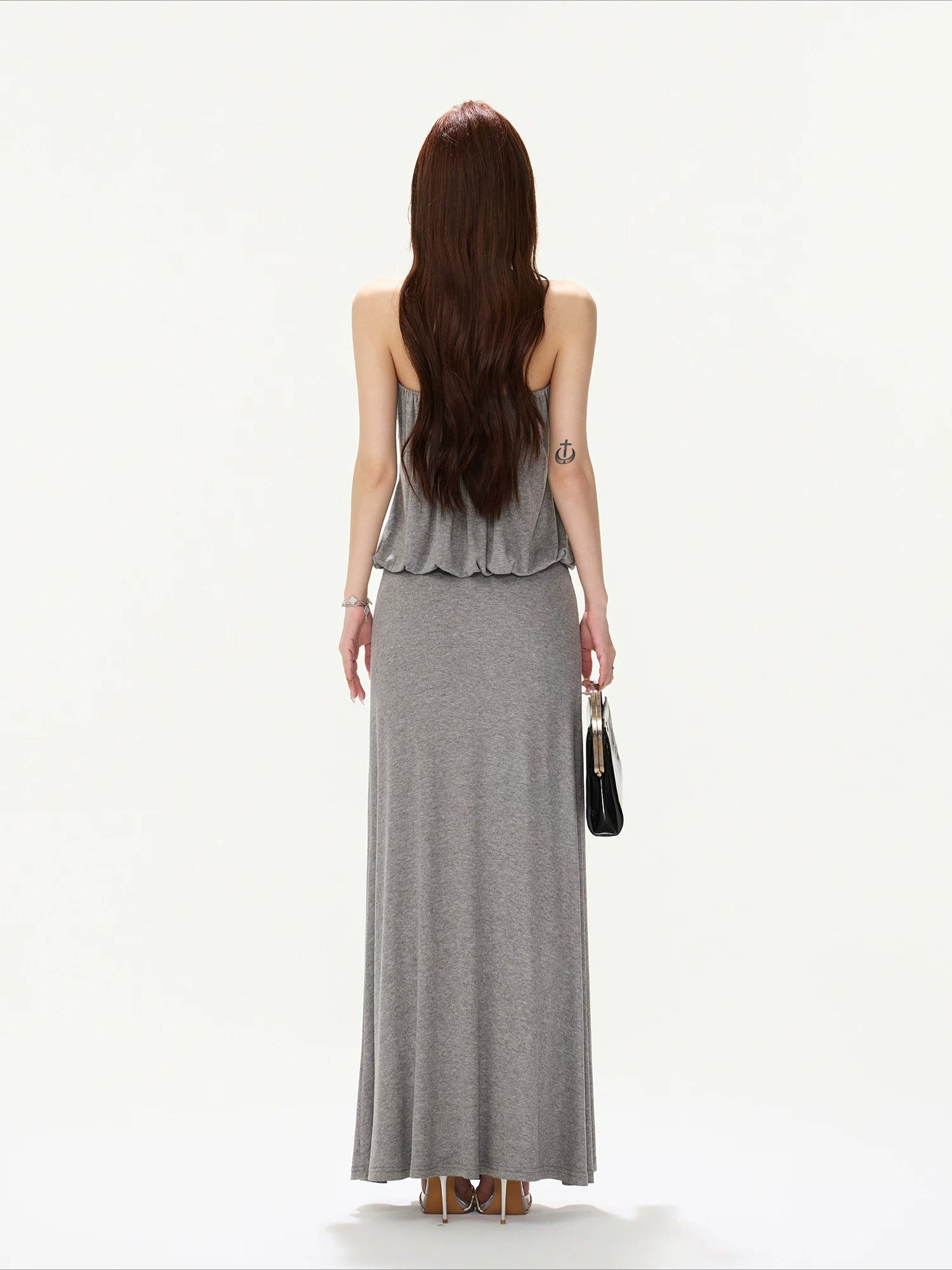 Rhinestone Halter Maxi Dress