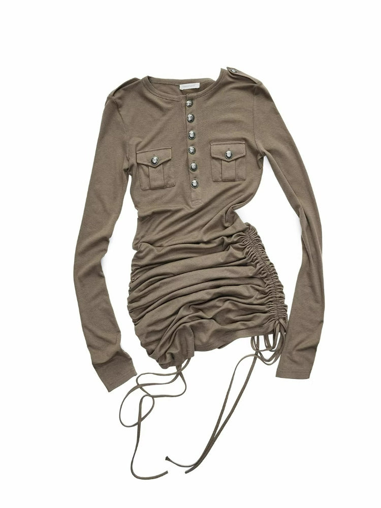 Pocket Henley Knit Top & Dress Set