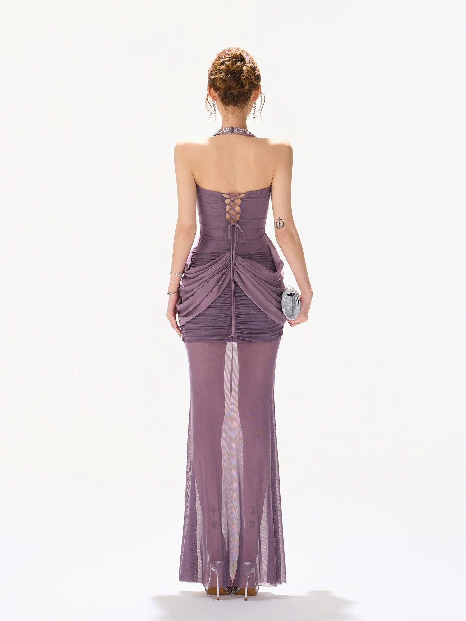 Rhinestone Halter Mermaid Dress