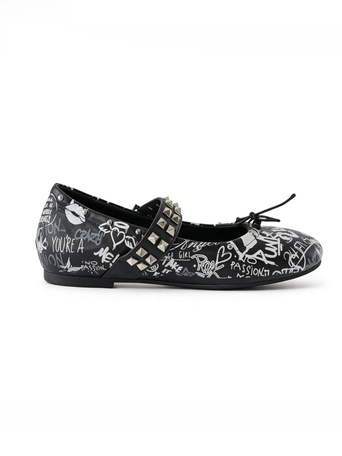 Detachable Strap Studded Ballet Flats