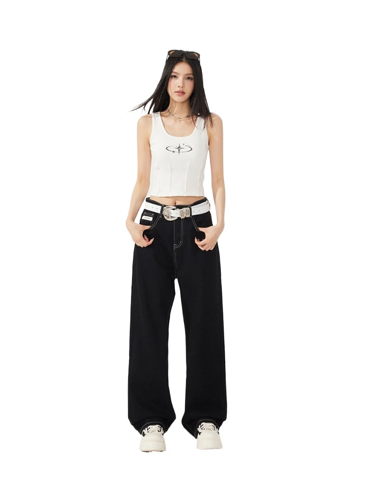 Heart Denim Wide-Leg Pants
