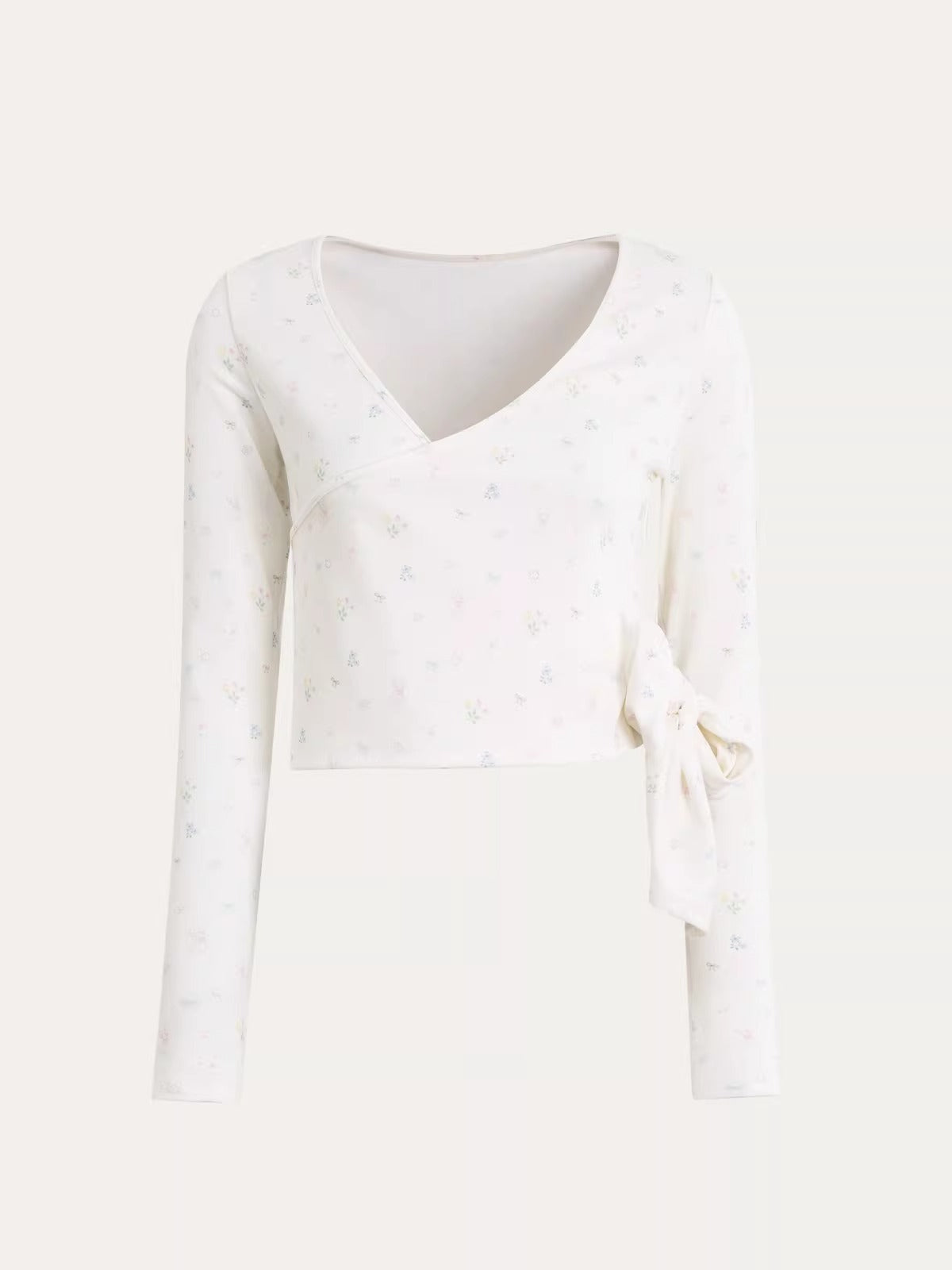 Deep V-neck Blouse & Cami & Skirt Set