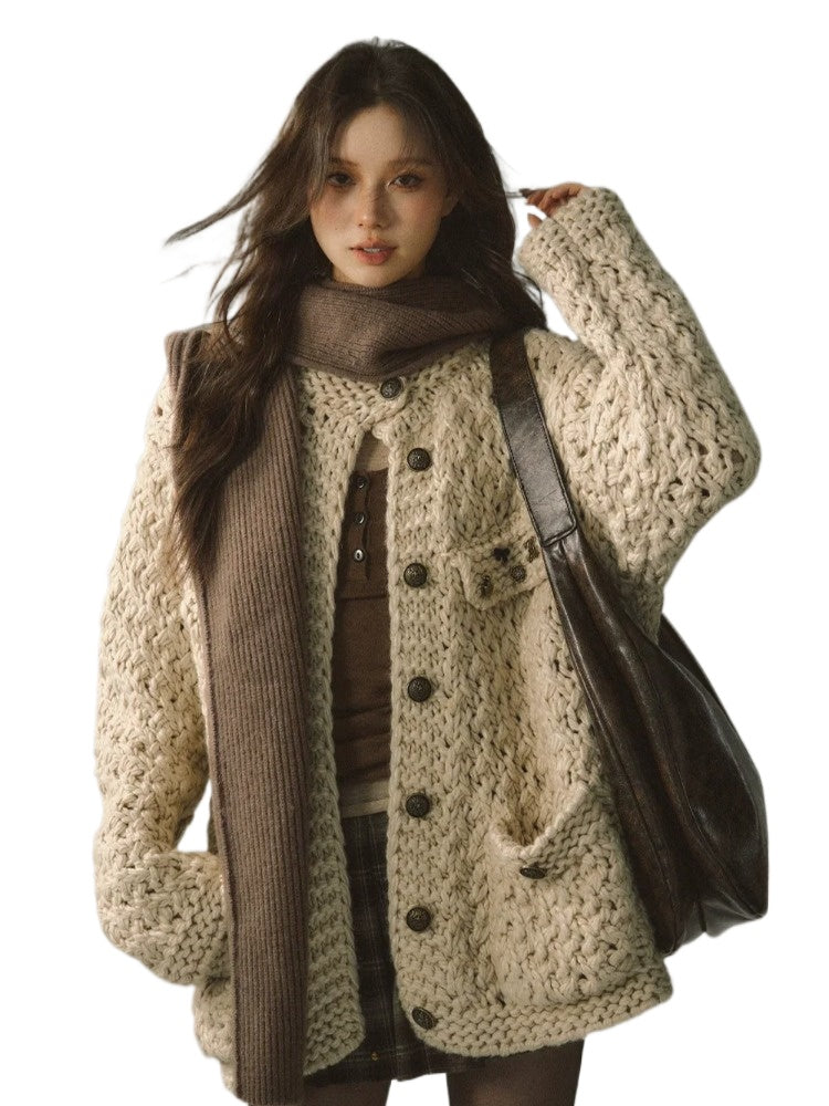 Chunky Yarn Knit Cardigan