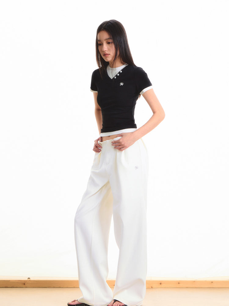 Faux Layered Short Sleeve T-shirt