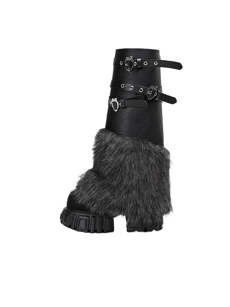 Black Platform Combat Boots
