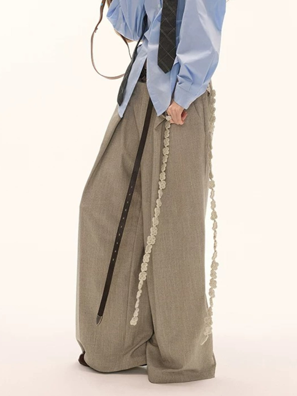 Double Waist Straight Leg Trousers