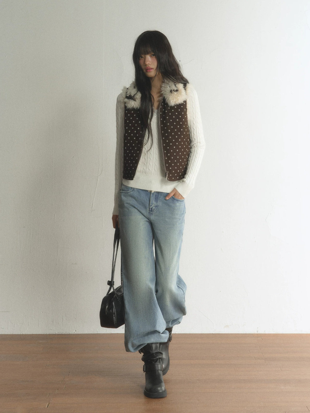 Reversible Polka Dot Fleece Vest