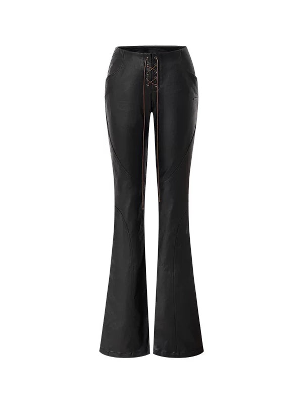 Coated Medici Waxed Flare Pants
