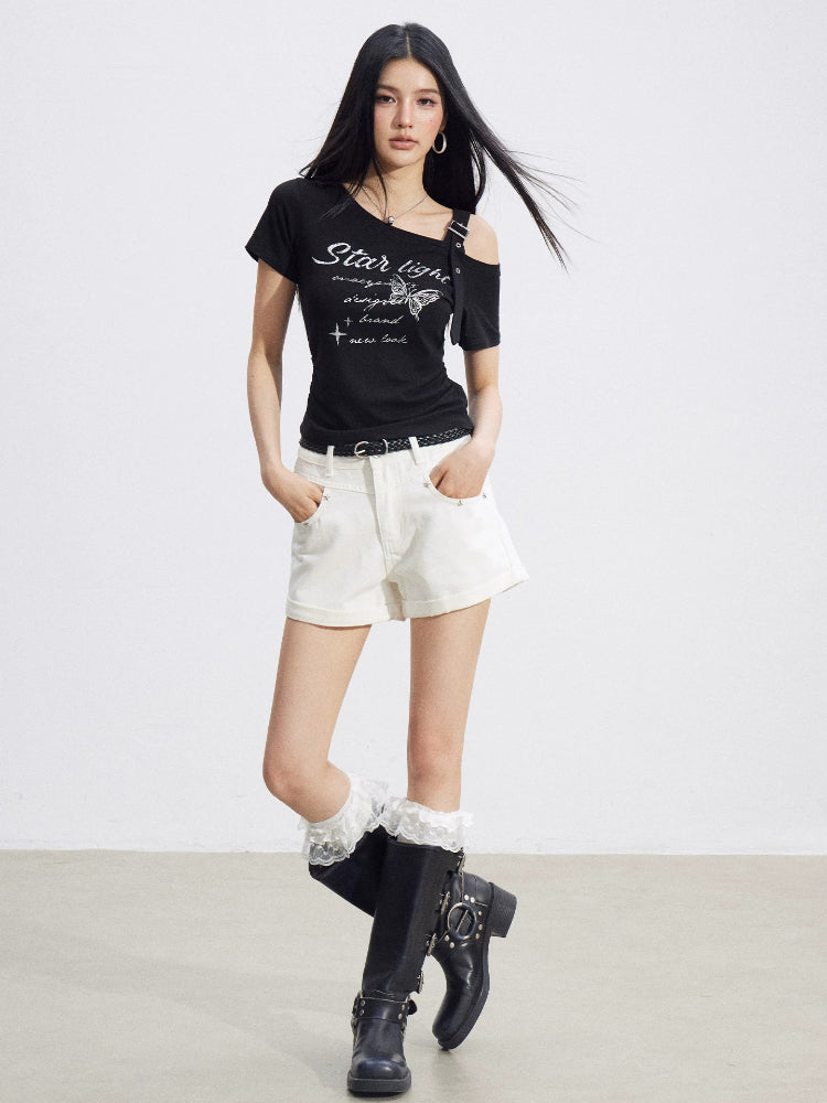 Butterfly Off-Shoulder Tee