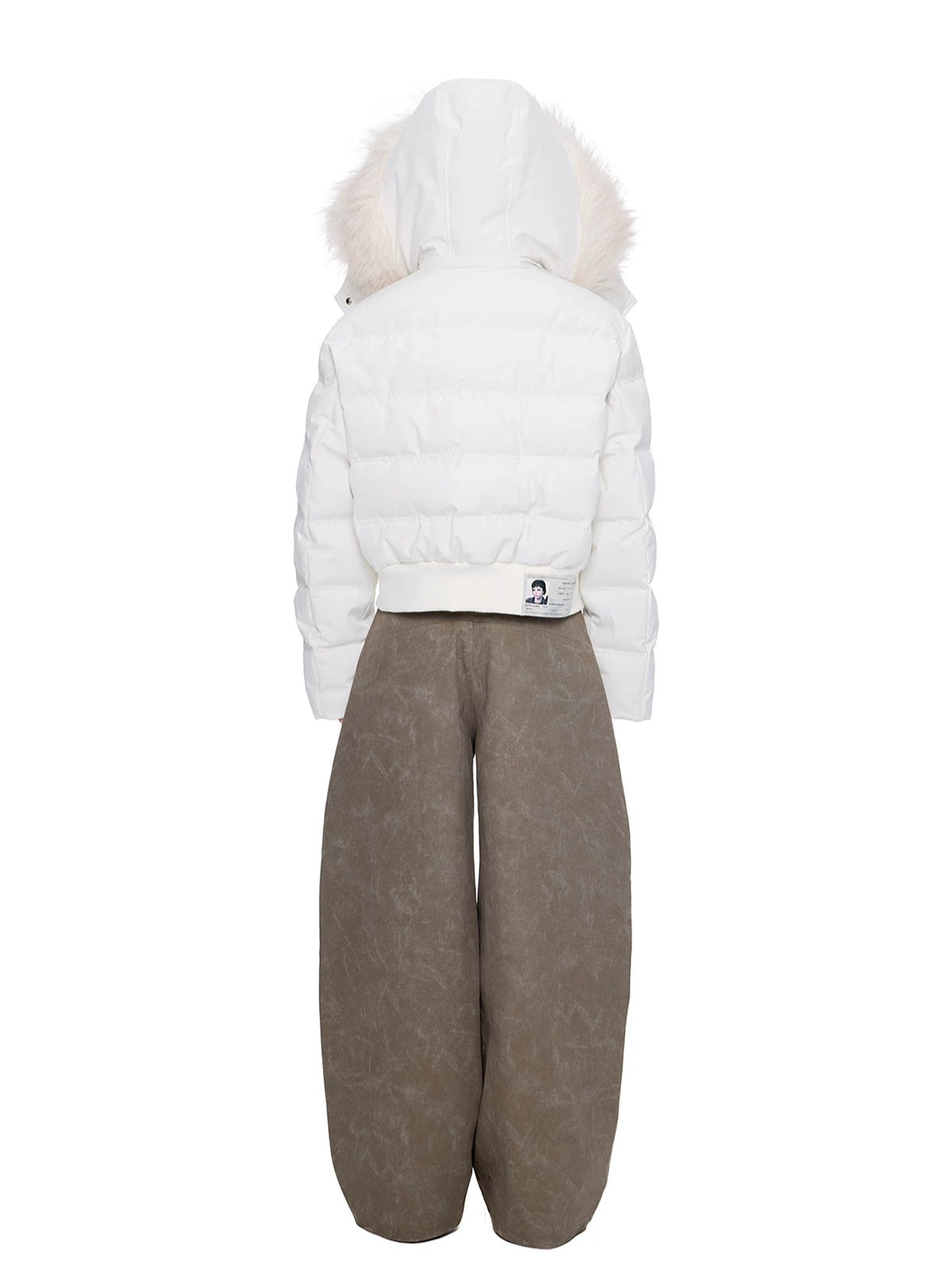 Fur Collar Hooded Cropped Down