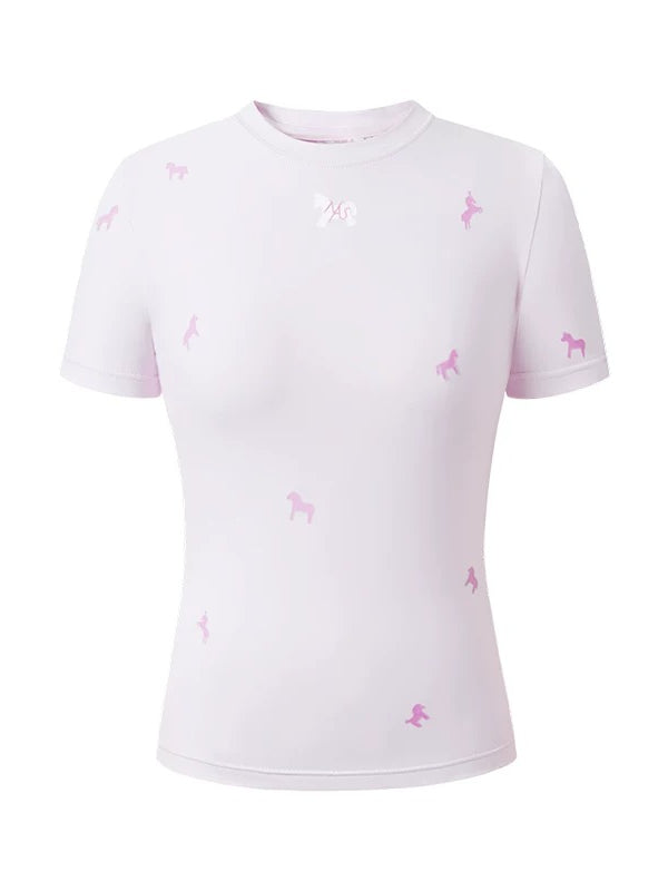 Pony Print Knit Tee
