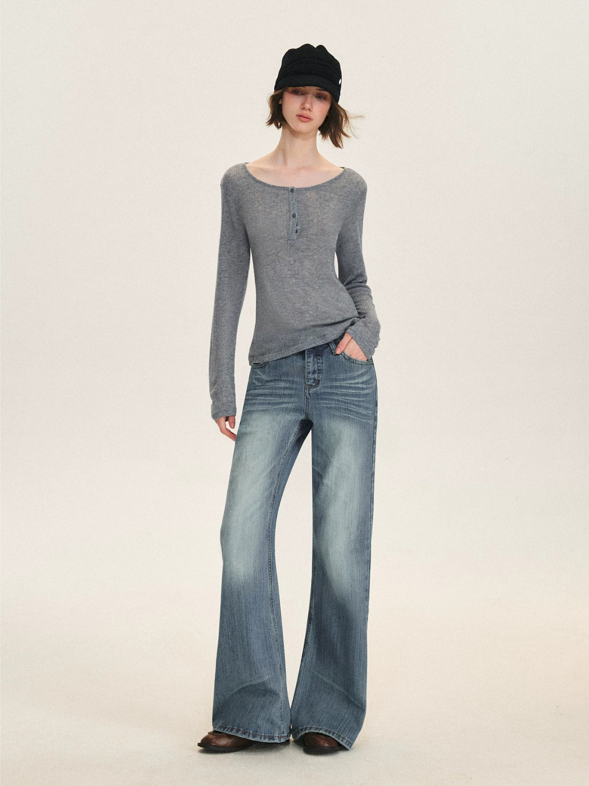 Vintage Washed Low Rise Jeans