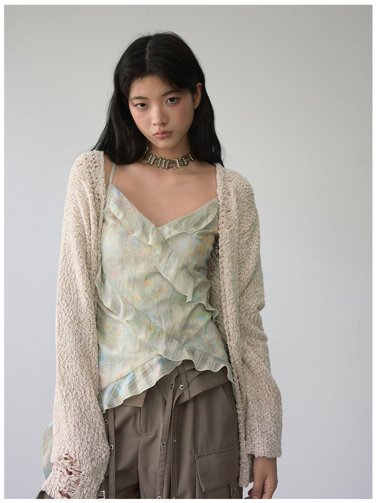 Loose Ripped Cardigan