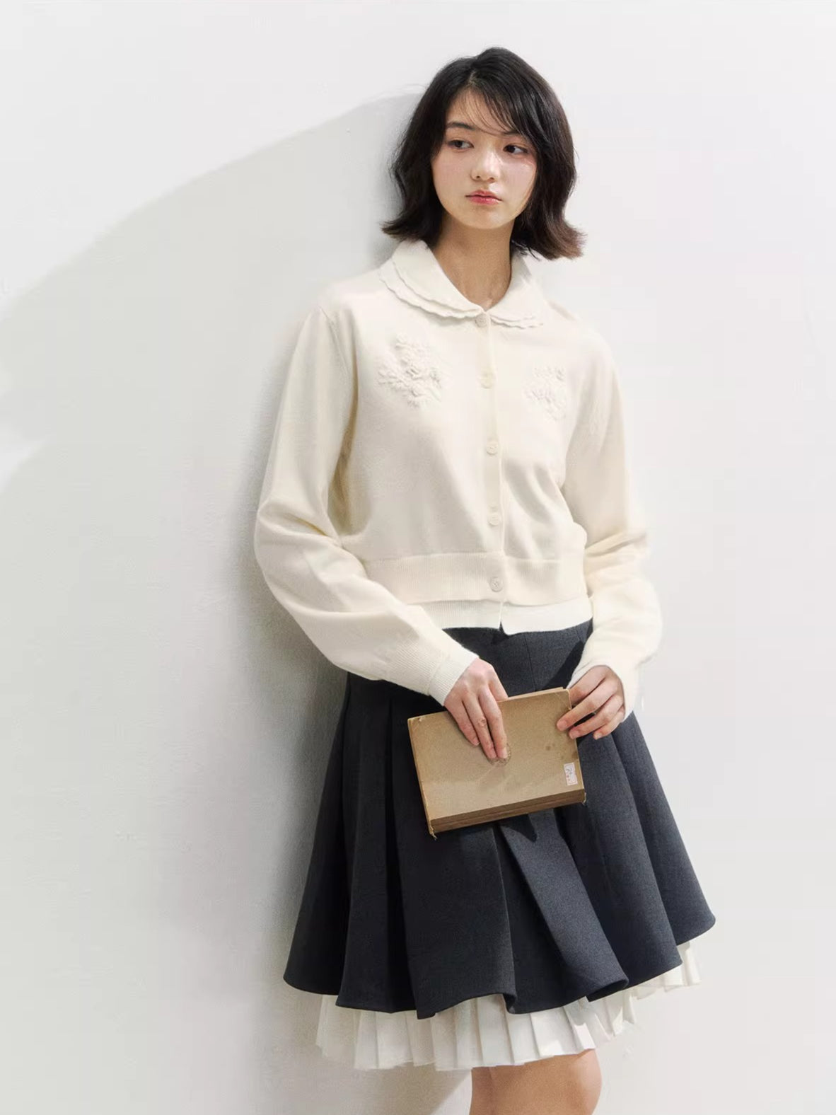 Crochet Doll Collar Cardigan