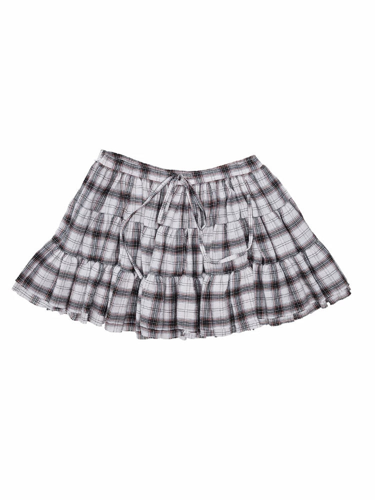 Plaid Shirt & Skort Set