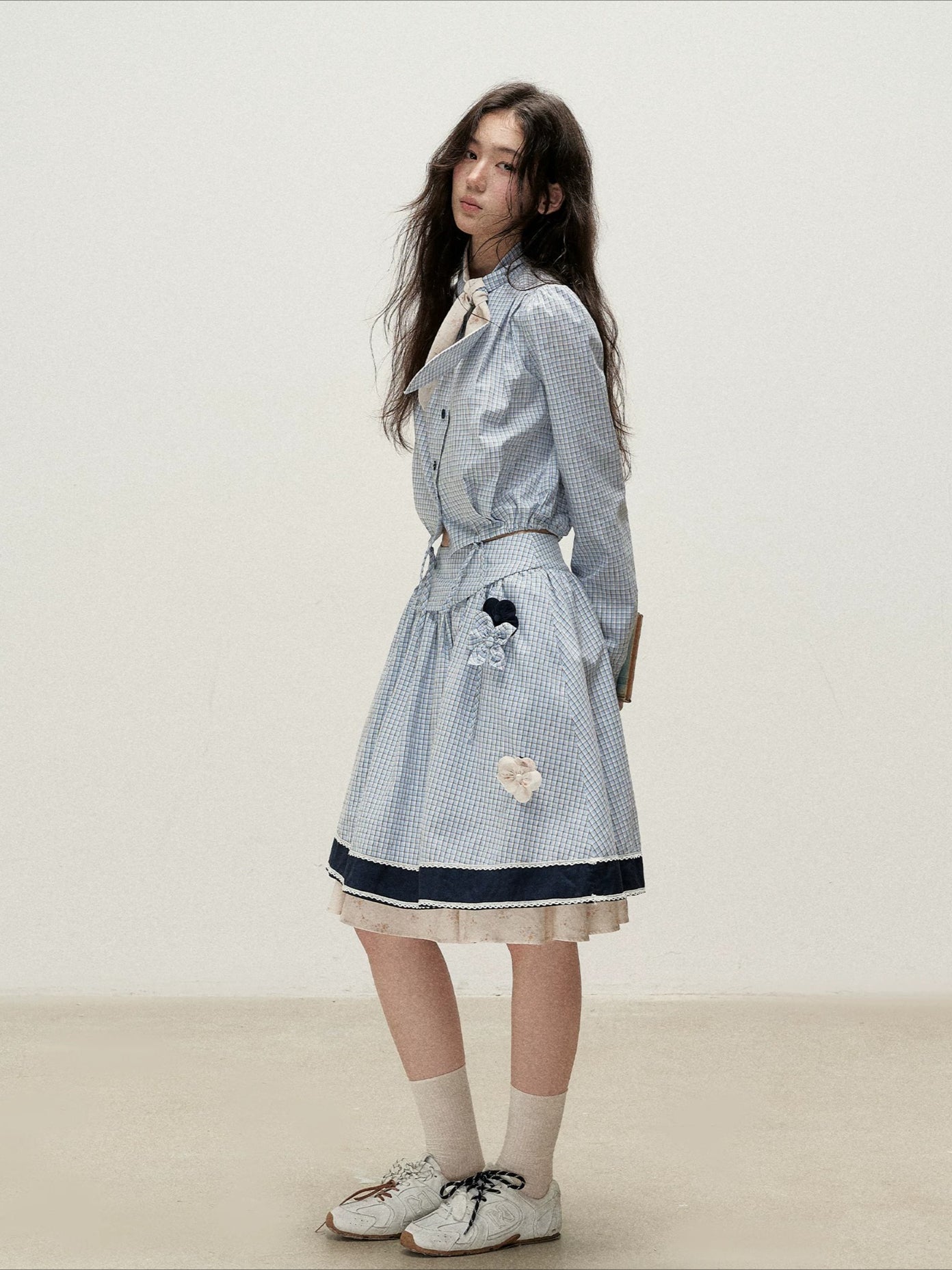 Plaid Shirt Skirt Set
