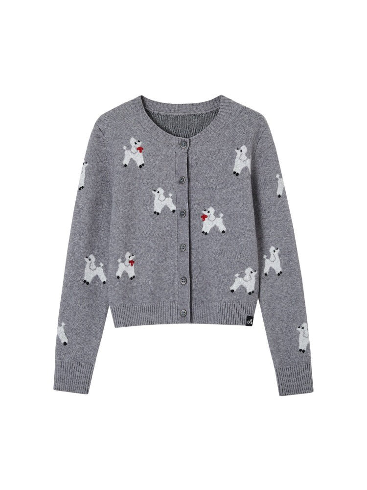 Dog Jacquard Cardigan