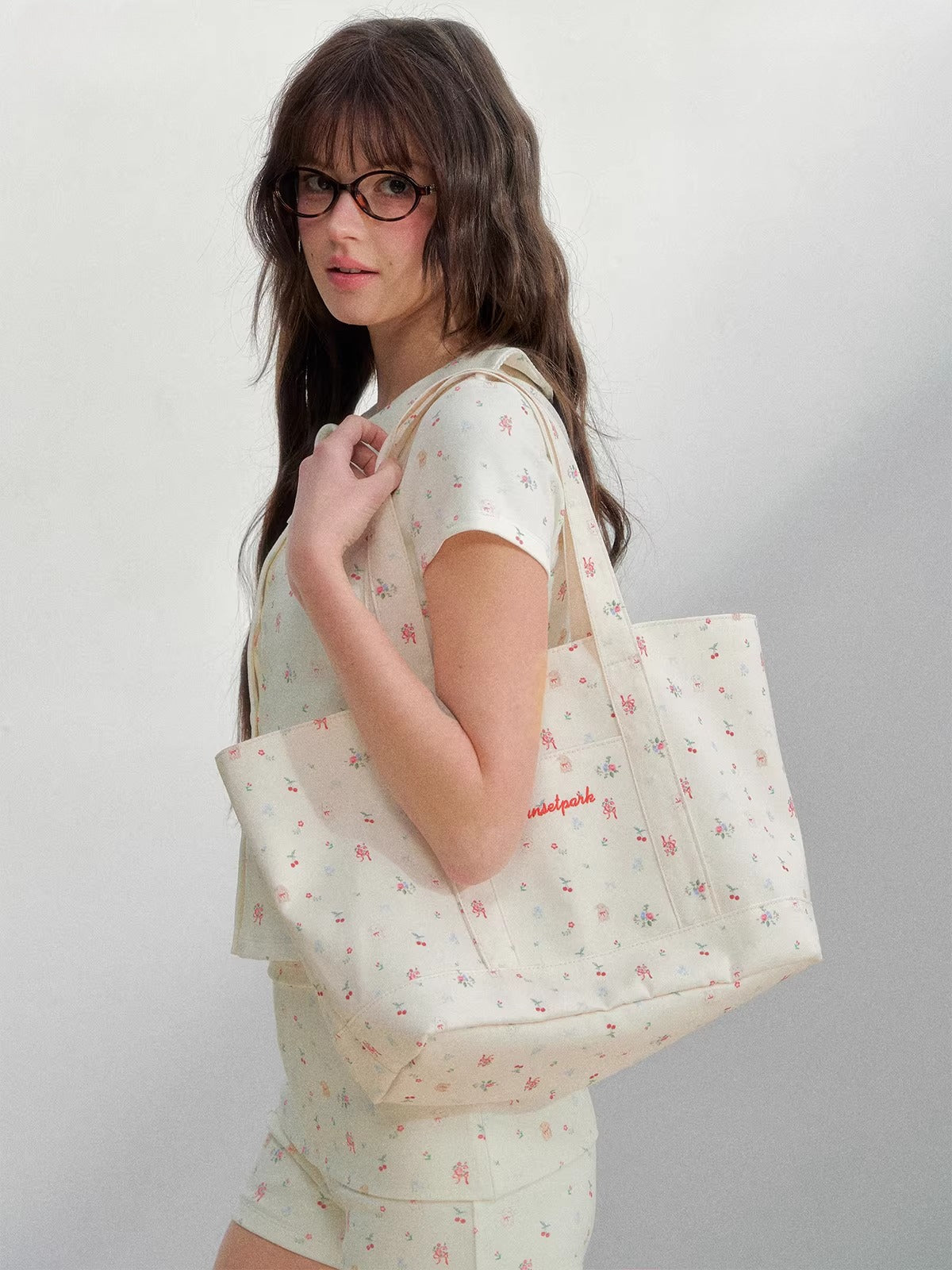 Floral Canvas Tote Bag
