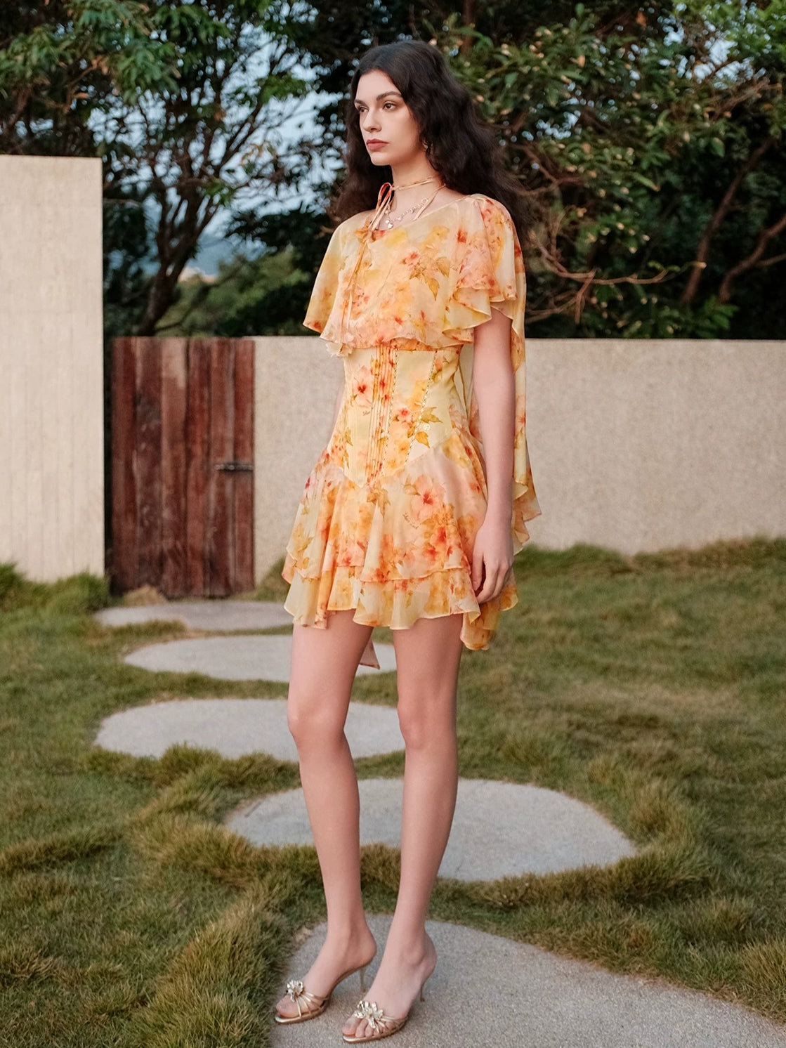 Soffio Floral Chiffon Dress