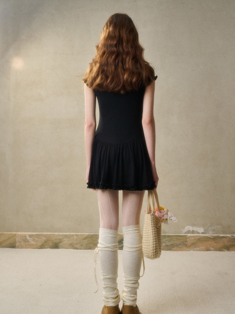 Black & White Cloud Knit Dress