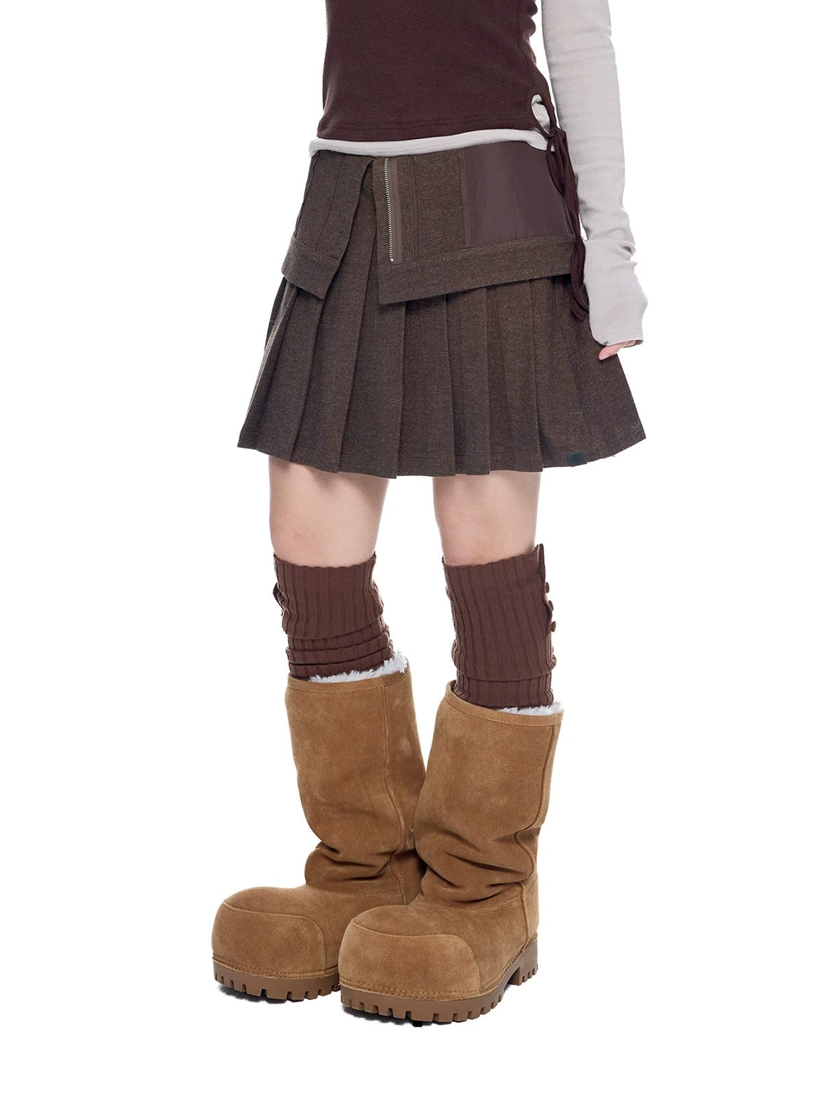 Vintage Pleated Wool Mini Skirt