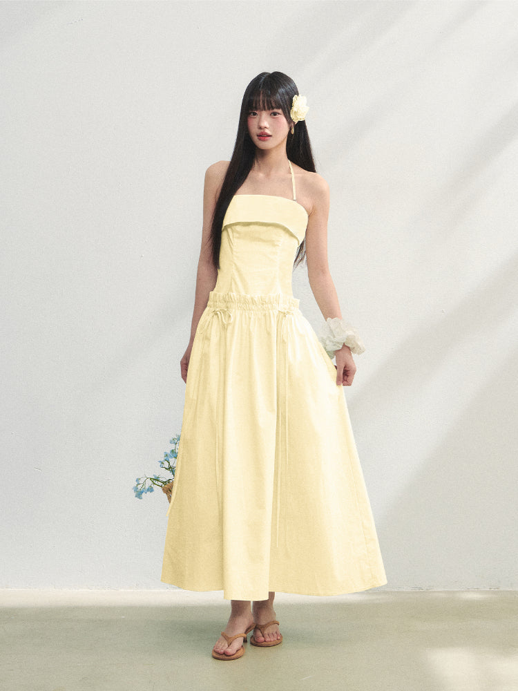 Tie-Waist Strapless Dress