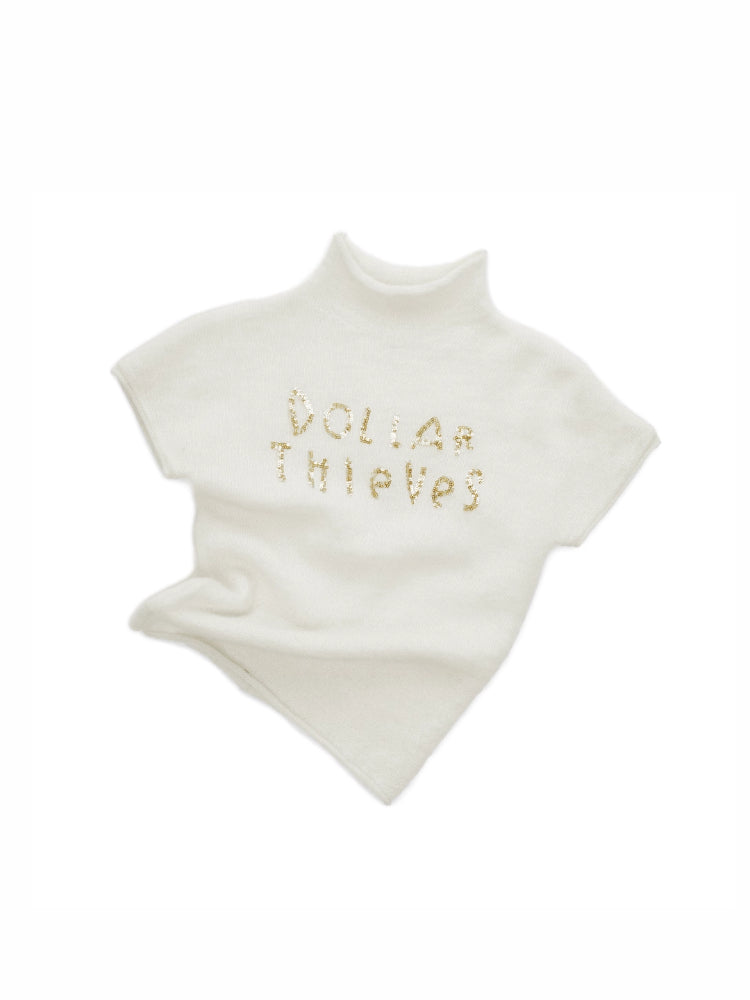 Mohair Sequin Knit Top