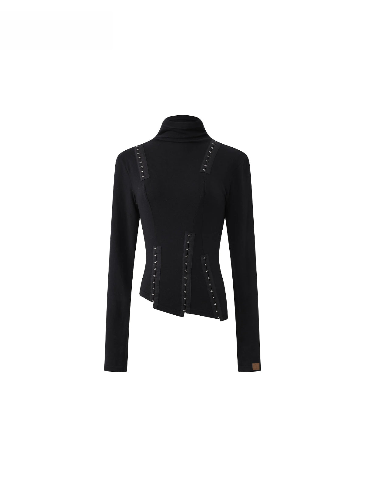 Asymmetric Hook Trim Knit Top
