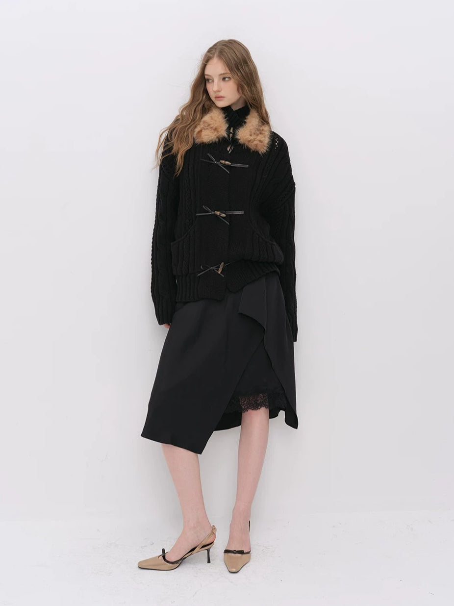 Asymmetric Satin Skirt