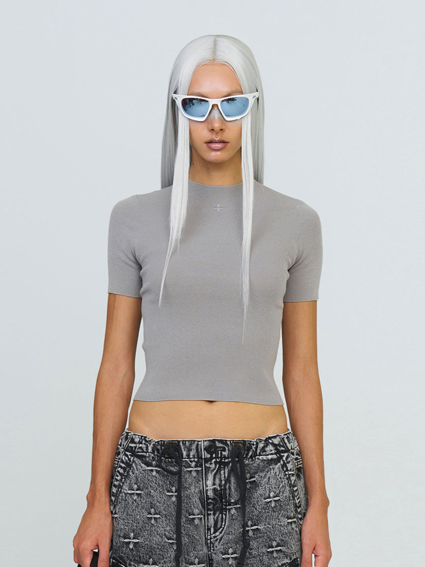 Hug High Neck Seamless T-Shirt