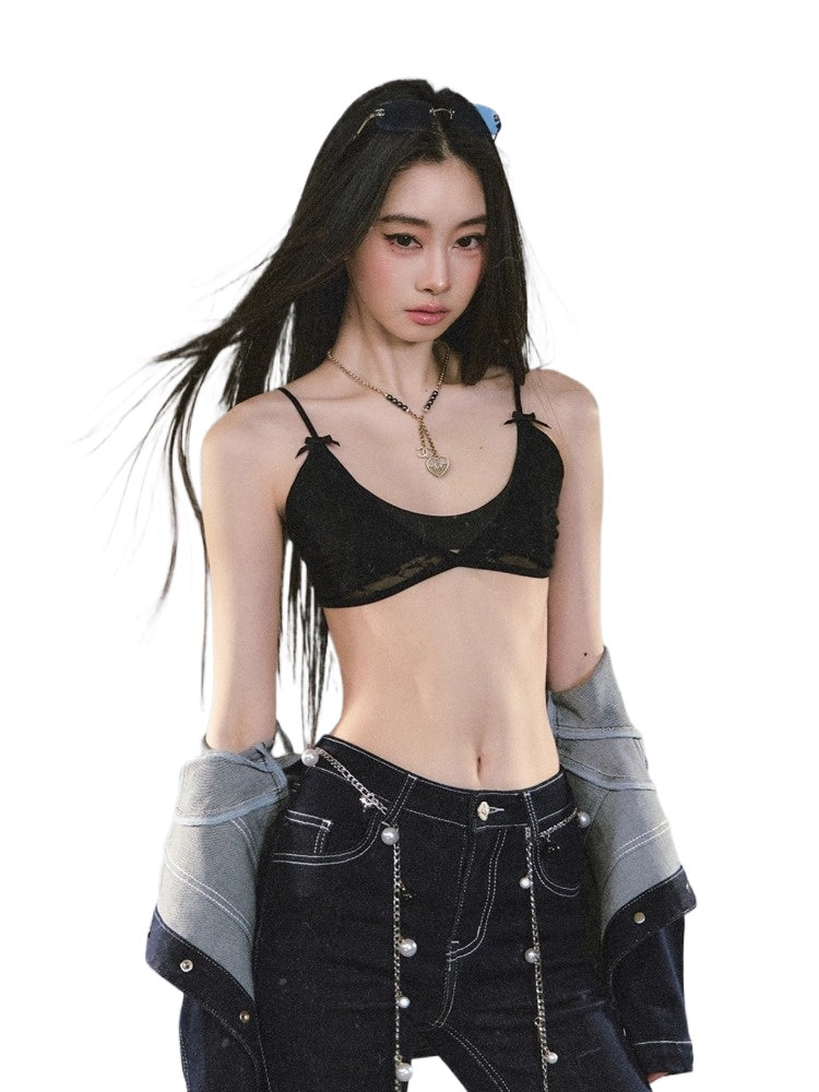 Double-Layer Structure Lace-Spliced Bra