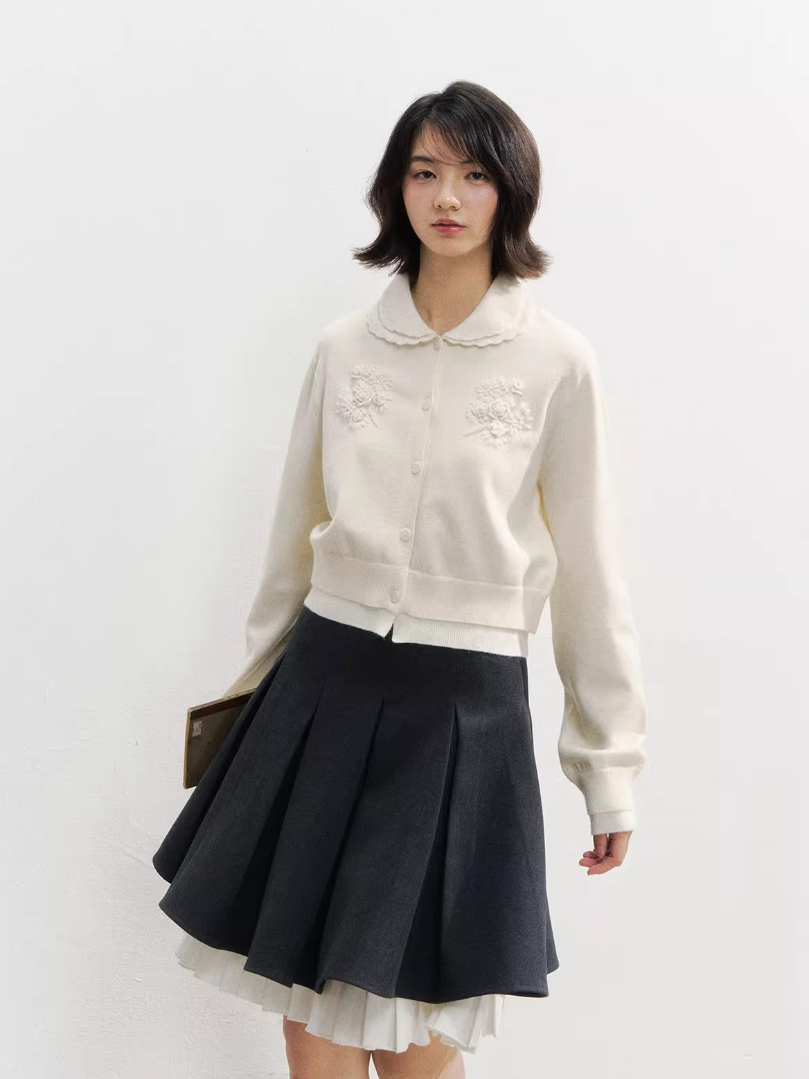 Crochet Doll Collar Cardigan