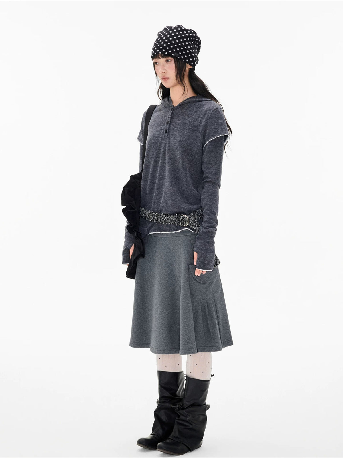 Star Button Layered Henley Top