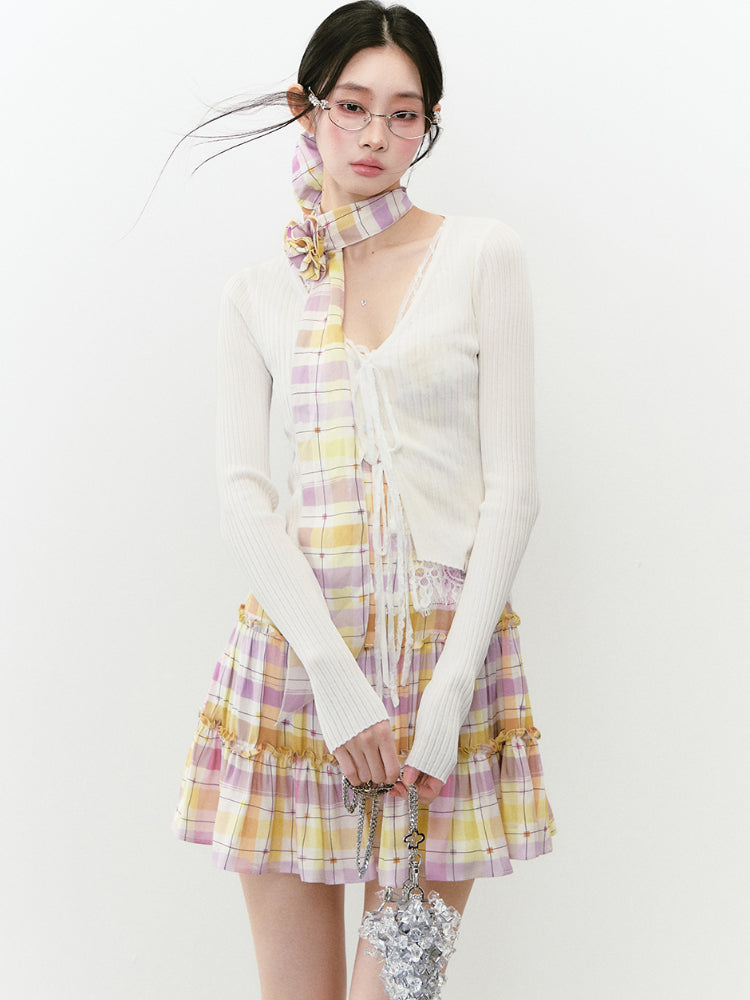 Breathable Knitted Sun Protection Lace Spliced Cardigan