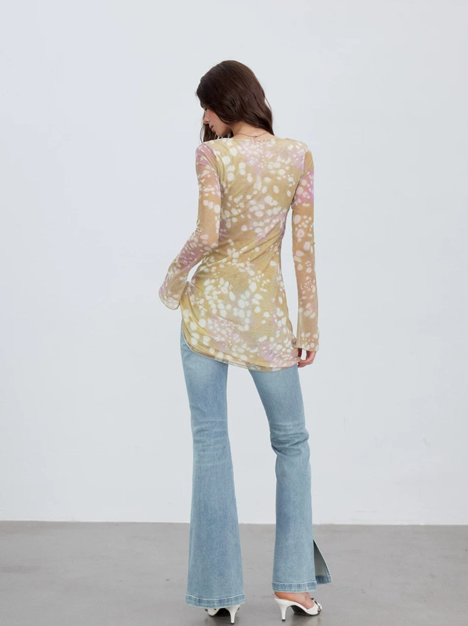 Deer Print Mesh Dress