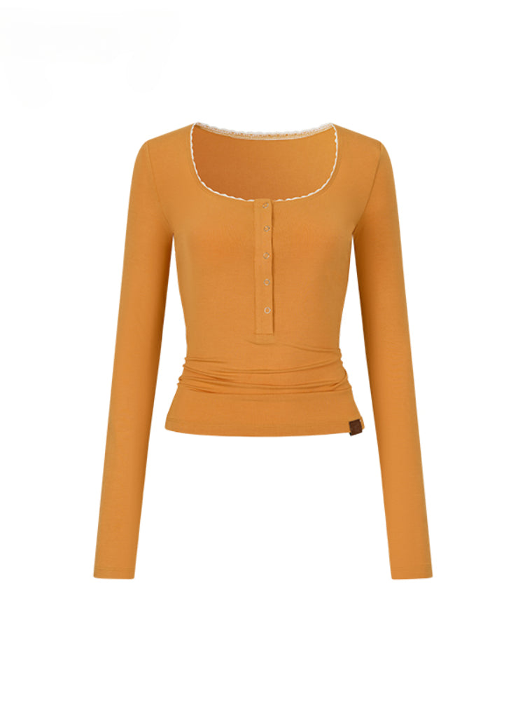 Button Lightweight Long Sleeve UV Protection T-shirt