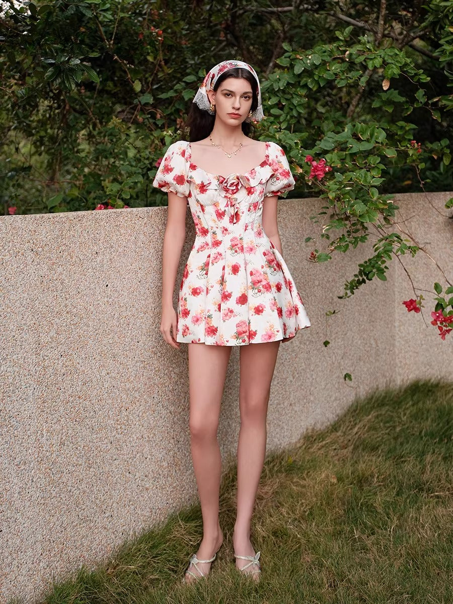 Florette Satin Chiffon Dress