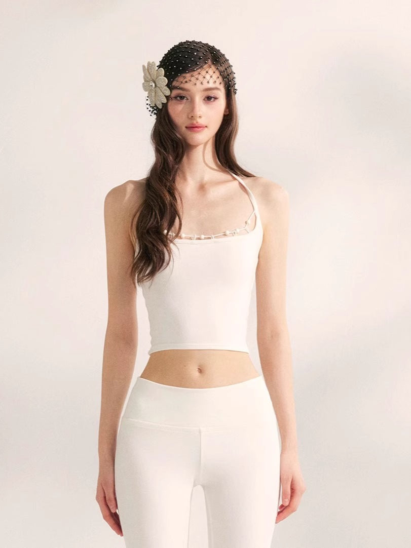 Lazy Weekend Beaded Tank Top & Yoga Pants Set